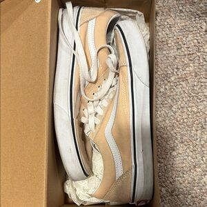 Vans Beige and White Sneakers